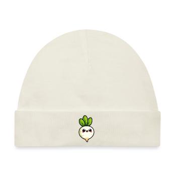 Rettich /Gemüse - Baby Premium Organic Mütze - Naturweiß - Vorne