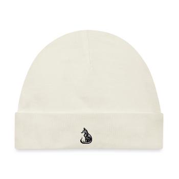 Minimalistic Black & White Fox - Baby Premium Organic Mütze - Naturweiß - Vorne