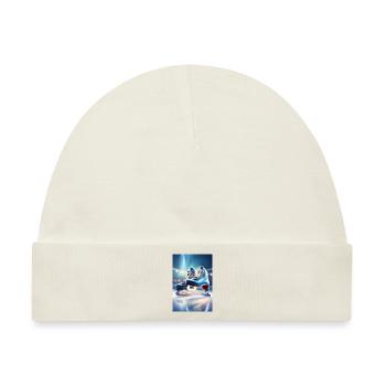 Blaue Schlittschuhe - Baby Premium Organic Mütze - Naturweiß - Vorne