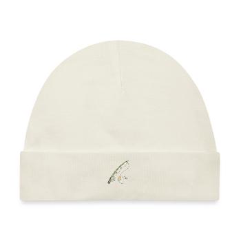Angel Angler angeln Rute Angelrute - Baby Premium Organic Mütze - Naturweiß - Vorne