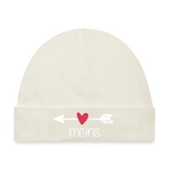 Die/Der ist meins. Finger weg! - Baby Premium Organic Mütze - Naturweiß - Vorne