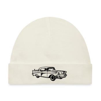 Chevy Bel Air / Oldtimer 01_schwarz - Baby Premium Organic Mütze - Naturweiß - Vorne