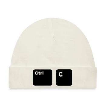 Ctrl + C Copy and Paste - Baby Premium Organic Mütze - Naturweiß - Vorne