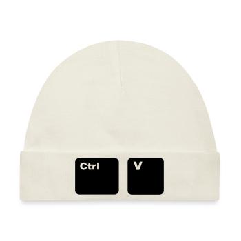 Ctrl + V Copy and Paste - Baby Premium Organic Mütze - Naturweiß - Vorne