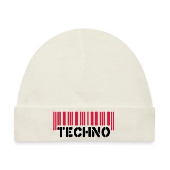 Techno__V002 - Baby Premium Organic Mütze - Naturweiß - Vorne