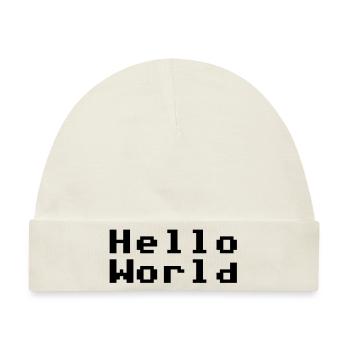 Hello World - Baby Premium Organic Mütze - Naturweiß - Vorne