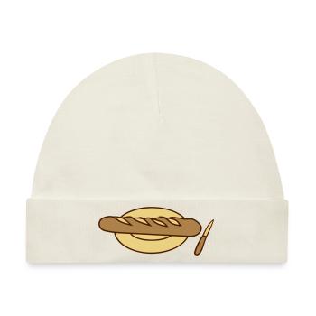 fruehstueck abendessen brotzeit teller messer mahl - Baby Premium Organic Mütze - Naturweiß - Vorne