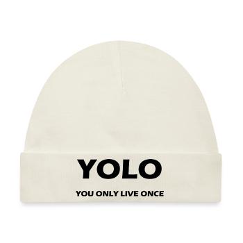 yolo 1 - Baby Premium Organic Mütze - Naturweiß - Vorne