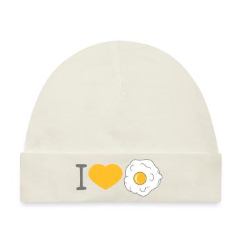 i love herz liebe spiegelei kochen braten essen ei - Baby Premium Organic Mütze - Naturweiß - Vorne