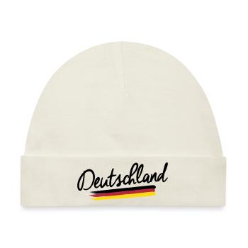 Deutschland - Germany - Bundesrepublik -Flagge BRD - Baby Premium Organic Mütze - Naturweiß - Vorne