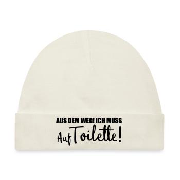 aus dem weg auf toilette design - Baby Premium Organic Mütze - Naturweiß - Vorne