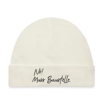 nö muss baustelle - Baby Premium Organic Mütze - Naturweiß - Vorne