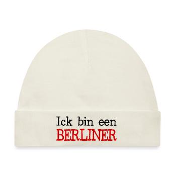 Ick bin een Berliner Deutschland Berlin Hauptstadt - Baby Premium Organic Mütze - Naturweiß - Vorne