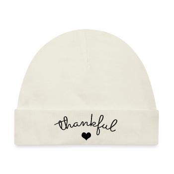 Thankful - Herz Dankbarkeit Dankbar - Baby Premium Organic Mütze - Naturweiß - Vorne