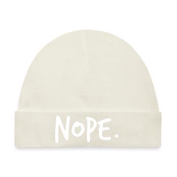 Nope mit cooler Typo. "Nope" Motiv. - Baby Premium Organic Mütze - Naturweiß - Vorne