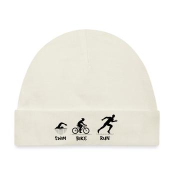 Triathlon Swim Bike - Baby Premium Organic Mütze - Naturweiß - Vorne