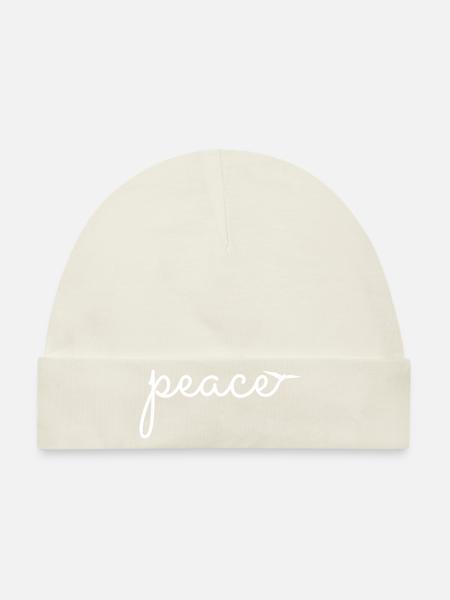 peace - Baby Premium Organic Mütze - Naturweiß