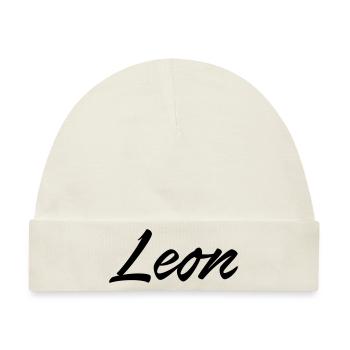 Leon - Baby Premium Organic Mütze - Naturweiß - Vorne