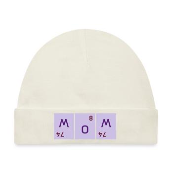 Mom (zweimal Wolfram verdreht, Sauerstoff) - Baby Premium Organic Mütze - Naturweiß - Vorne