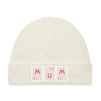 Mum (Wolfram verdreht, Uran, Wolfram verdreht) - Baby Premium Organic Mütze - Naturweiß - Vorne