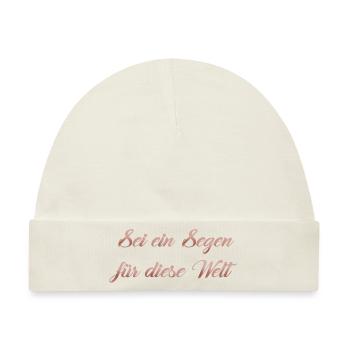 Sei ein Segen für die Welt - Baby Premium Organic Mütze - Naturweiß - Vorne