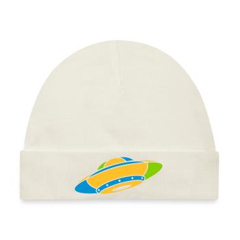 Buntes UFO Mystery Aliens - Baby Premium Organic Mütze - Naturweiß - Vorne