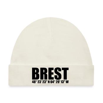 Brest Koordinaten - Baby Premium Organic Mütze - Naturweiß - Vorne