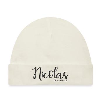 Nicolas de Marseille Geschenk T Shirt Nicolas - Baby Premium Organic Mütze - Naturweiß - Vorne