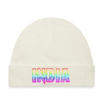 india rs regenbogen - Baby Premium Organic Mütze - Naturweiß - Vorne