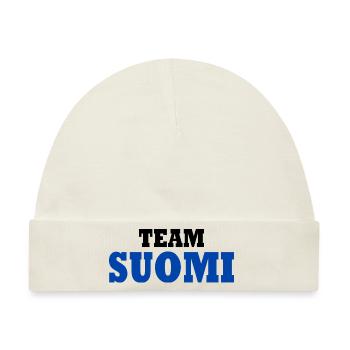 Team suomi - Baby Premium Organic Mütze - Naturweiß - Vorne