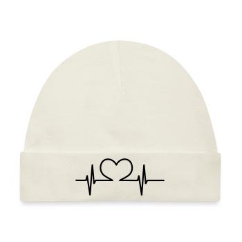 Heartbeat - Baby Premium Organic Mütze - Naturweiß - Vorne