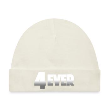 4Ever Album Titel Metal Look - Baby Premium Organic Mütze - Naturweiß - Vorne
