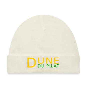 Dune du Pilat, gelb, Englisch - Baby Premium Organic Mütze - Naturweiß - Vorne