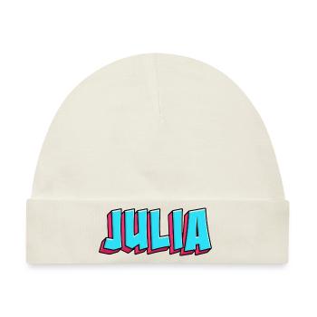 Namen Motiv: Julia - Baby Premium Organic Mütze - Naturweiß - Vorne