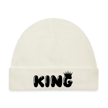 king - Baby Premium Organic Mütze - Naturweiß - Vorne