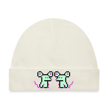 pixel mäuse - Baby Premium Organic Mütze - Naturweiß - Vorne