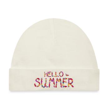 Hello Summer background with hand lettering and co - Baby Premium Organic Mütze - Naturweiß - Vorne