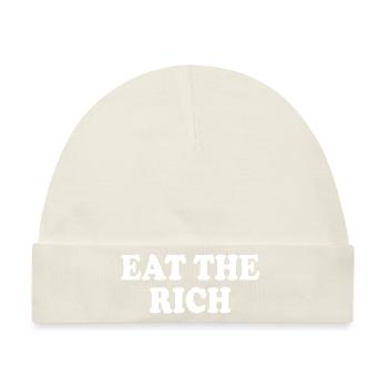 Eat the rich - Baby Premium Organic Mütze - Naturweiß - Vorne