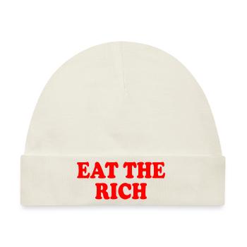 Eat the rich - Baby Premium Organic Mütze - Naturweiß - Vorne
