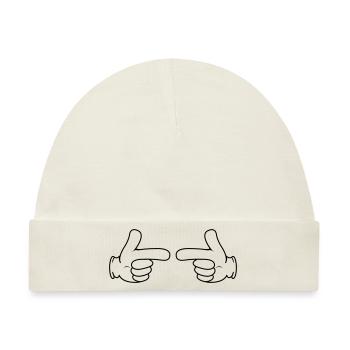 zeigefinger 2 - Baby Premium Organic Mütze - Naturweiß - Vorne