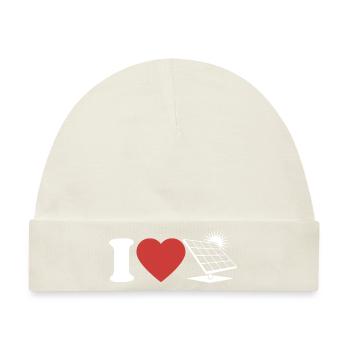 I Love Photovoltaik - Herz - Erneuerbare Energie - Baby Premium Organic Mütze - Naturweiß - Vorne