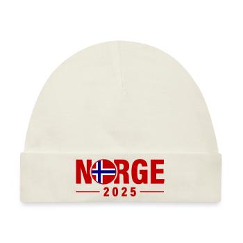 Norwegen 2025 Norge - Baby Premium Organic Mütze - Naturweiß - Vorne