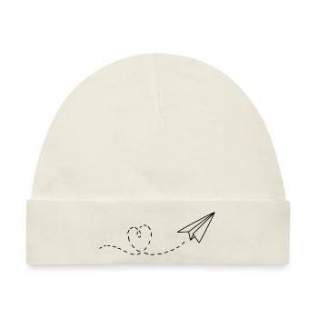 Papier Flieger Herz - Baby Premium Organic Mütze - Naturweiß - Vorne