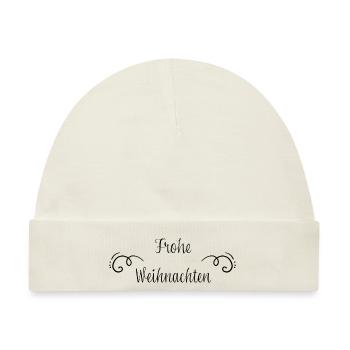 Frohe Weihnachten - Baby Premium Organic Mütze - Naturweiß - Vorne