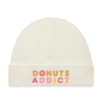 Donuts süchtig rosa Karamell - Baby Premium Organic Mütze - Naturweiß - Vorne