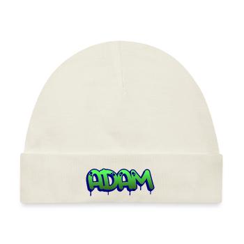 Graffiti Vorname Adam - Baby Premium Organic Mütze - Naturweiß - Vorne