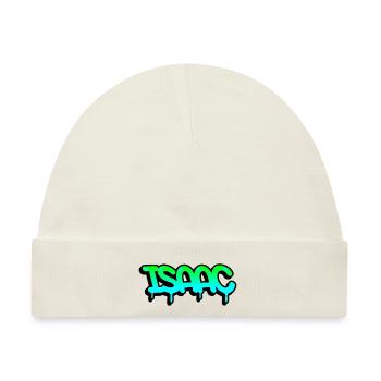 Graffiti Vorname Isaac - Baby Premium Organic Mütze - Naturweiß - Vorne