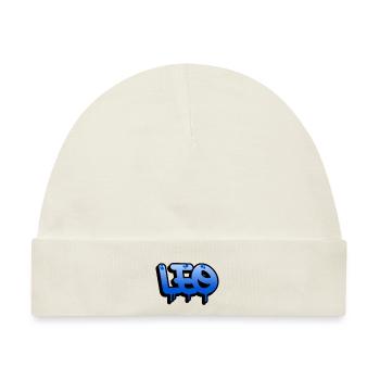 Graffiti-Name Leo - Baby Premium Organic Mütze - Naturweiß - Vorne