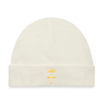 Cross + Crown - Baby Premium Organic Mütze - Naturweiß - Vorne