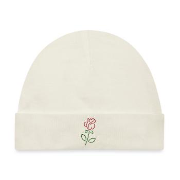 Blume Rose - Baby Premium Organic Mütze - Naturweiß - Vorne